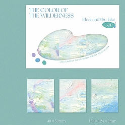 Аквамарин Цвет бумажных стикеров в стиле wildernrss, наклейки с наклейками, для офисного школьного чтения, палитра узор, аквамарин, 50x40 мм, 60 листов / комплект