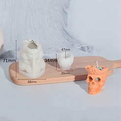 Skull Skull & Brain Candle DIY Food Grade Silicone Mold, For Candle Making