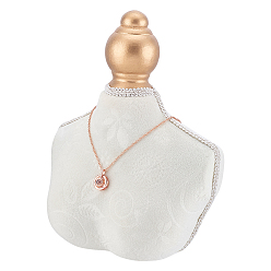 Белый Витрина с ожерельями из дерева и бархата, белые, 16x9.95x20.5 см