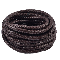 Кокосово-Коричневый 5 м плетеный круглый шнур из искусственной кожи для украшений, плетеная веревка, кокосового коричневый, 7 мм