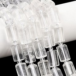 Хрусталь Природных кристаллов кварца бисер нитей, горного хрусталя, граненые, колонка, с бисером, 15~15.5x10 мм, отверстие : 0.8 мм, около 22 шт / нитка, 15.75''~15.98'' (40~40.6 см)