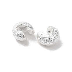 Серебро Латуни обжимной шарики охватывает, серебряные, 4x2.5 мм, отверстие : 1.5 мм