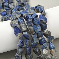 Ляпис-Лазурь Сырой грубый натуральный лазурит бисер прядь, самородки, 6~24x7~16x4~10 мм, отверстие : 1 мм, около 25~38 шт / нитка, 15.35~15.94'' (39~40.5 см)