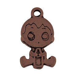 Красная Медь Эмальерные сеттинги тибетского стиля , ребенок, без кадмия, без никеля и без свинца, Красная медь, 24x13x2.5 мм, Отверстие : 2 мм , около 350 шт / 1000 г