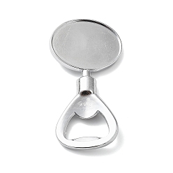 Oval Элемент кабошона для открывания бутылок из цинкового сплава, настройки безеля, платина, овальные, 80x42.5x11.5 мм, лоток : 40.5x31.5 мм