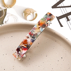 Разноцветный Прямоугольные заколки для волос из ацетата целлюлозы, аксессуары для волос для женщин и девочек, красочный, 13x82 мм