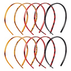 Mixed Color Plastic Hair Band Findings, Round, Mixed Color, 30pcs/set