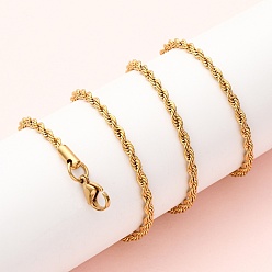 Золотой 3мм 304 ожерелья из цепей из нержавеющей стали, ионное покрытие (ip), золотые, 23.82 дюйм (60.5 см)