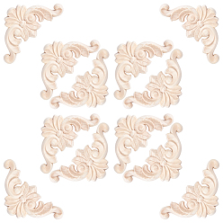 Кукурузный Шелк Резной деревянный центральный цветок, длинная аппликация, цвет колоса кукурузы, 57x82x5 мм