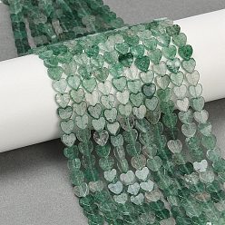 Клубничный Кварц Натуральный зеленый клубника кварц бисер нити, сердце, 5.5~6x6x2.5 мм, отверстие : 0.7 мм, около 70 шт / нитка, 14.80'' (37.6 см)