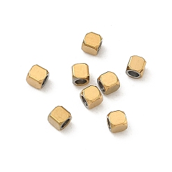 Настоящее золото 18K 304 из нержавеющей стали бусы, кубические, ионное покрытие (ip), долговечный, стойки покрытие, реальный 18 k позолоченный, 2.5x2.5x2.5 мм, отверстие : 1.6 мм