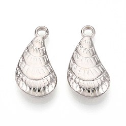 Платина Пластмассовые подвески ccb, формы раковины, платина, 29~30x15x6 мм, отверстие : 3 мм