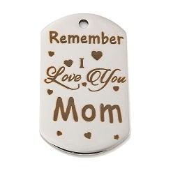 Нержавеющая Сталь Цвет Не тускнеющие 201 подвески из нержавеющей стали, подвески с хвалебными посланиями, овал со словами-подвесками, цвет нержавеющей стали, 49x28x2 мм, отверстие : 3 мм