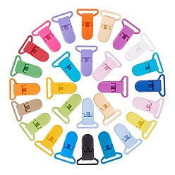 Mixed Color 80Pcs 20 Colors Eco-Friendly Plastic Baby Pacifier Holder Clip, Mixed Color, 43x31x9mm, 4pcs/color