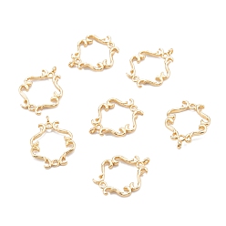 Настоящее золото 18K Латунные подвески, долговечный, цветок, реальный 18 k позолоченный, 19x15x2 мм, отверстие : 1.2 мм