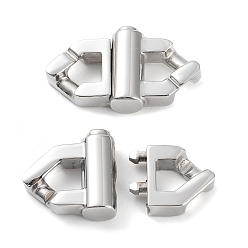 Stainless Steel Color Non-Tarnish 304 Stainless Steel Bayonet Clasps, Oval, Stainless Steel Color, 29.5x17x6.5mm, Hole: 6.5x6.5mm