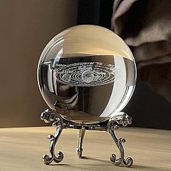 Planet Внутренняя резьба по стеклу, хрустальный шар, украшение для диаплея, пресс-папье с металлической подставкой, домашний декор по фэншуй, планета, 60 мм