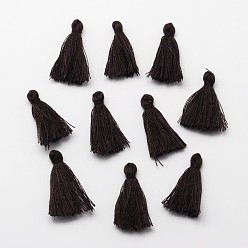 Кокосово-Коричневый Хлопок нить кисточки подвесные украшения, кокосового коричневый, 25~31x5 мм , около 39~47 шт / мешок