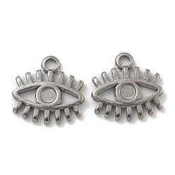 Нержавеющая Сталь Цвет 304 настройки подвесных кабошонов из нержавеющей стали, очарование глаз, цвет нержавеющей стали, лоток : 2.5 мм, 12.5x12.5x1.8 мм, отверстие : 1.8 мм