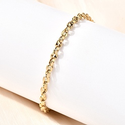 Настоящее золото 22K 304 браслеты-цепочки из нержавеющей стали в виде кофейных зерен для женщин, вакуумное покрытие pvd, реальный 22 k позолоченный, 7-7/8 дюйм (20 см)