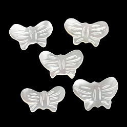 WhiteSmoke Natural White Shell Charms, Butterfly Charms, WhiteSmoke, 12x19.5x2.5mm, Hole: 0.6mm