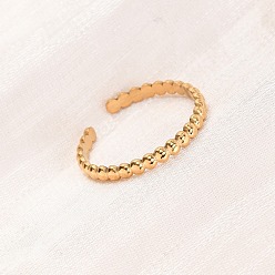 Настоящее золото 18K 304 открытые манжеты из нержавеющей стали для женщин, ионное покрытие (ip), реальный 18 k позолоченный, 2.3 мм, внутренний диаметр: 18.6 мм