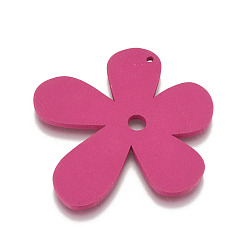 Камелия Деревянные большие подвески, цветок, окрашенные, камелия, 57x56x2 мм, отверстие : 2 мм