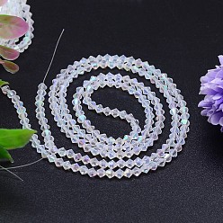 Clear AB Faceted Imitation Austrian Crystal Bead Strands, Grade AAA, Bicone, Clear AB, 8x8mm, Hole: 0.9~1mm, about 50pcs/strand, 15.7 inch