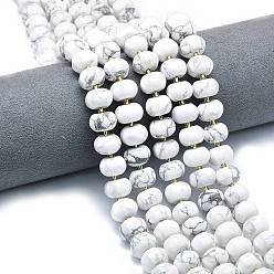 Говлит Природные Говлит бисер нитей, форма тыквы, с бисером, 12~12.5x8~8.5 мм, отверстие : 1 мм, около 36~37 шт / нитка, 15.20'' (38.6 см)