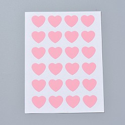 Pink Kraft Paper Stickers, Self Adhesive Inkjet Printing Labels, Heart, Pink, 120x88mm, heart: 14x16mm, about 24pcs/sheet, 12sheets/bag