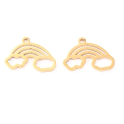 Золотой 304 подвески из нержавеющей стали, Радужное облако, золотые, 18.5x12.5x1.4 мм, отверстие : 1.5 мм