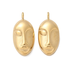 Настоящее золото 14K 304 подвески из нержавеющей стали, амулеты с человеческим лицом, реальный 14 k позолоченный, 28.5x13.5x5.5 мм, отверстие : 2.5 мм