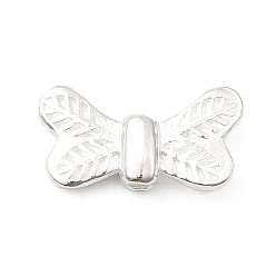 Серебро 925 шарики стерлингового серебра, бабочка, серебряные, 7x14x3 мм, отверстие : 1.4 мм