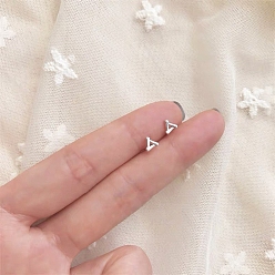 Треугольник Сплав серьги для женщин, с 925 стерлинговым серебром, треугольные, 14.5 мм