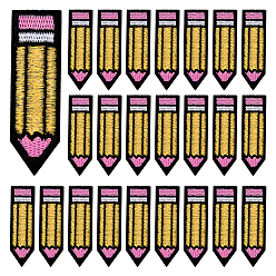 Желтый 24 шт. вышитые нитки для одежды, карандаш, с термоклеем, желтые, 69x20x2 мм