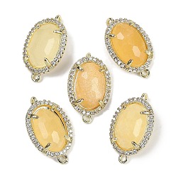 Топаз Нефрит Натуральный топаз нефрит ограненные овальные звенья, латунь с покрытием из латуни, микро-паве, прозрачные подвески из кубического циркония, золотые, 21x12.5x5 мм, отверстия : 1.6 mm и 1.4 мм