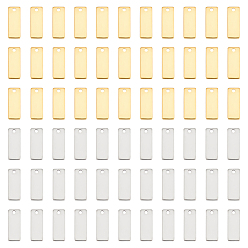 (52) Непрозрачная лаванда 100 шт 2 цвета 201 подвески из нержавеющей стали, прямоугольный шарм, разноцветные, 13x5x0.5 мм, отверстие : 1.2 мм, 50 шт / цвет