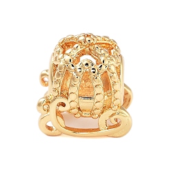 Настоящее золото 18K Обшивка стойки полые латунные европейские бусины, бусины с большим отверстием, без кадмия и без свинца, долговечный, Корзинка с тыквой, реальный 18 k позолоченный, 13.5x13x10.5 мм, отверстие : 4.5 мм