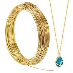 Золотистый Алюминиевая проволока, круглые, гибкая гибкая проволока для рукоделия, с катушкой, золотые, 18 датчик, 1.0 мм, около 164.04 футов (50 м) / мешок