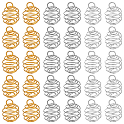 (52) Непрозрачная лаванда 108 шт. 3 цвета нержавеющая сталь спиральные бусины клетка подвески, подвески с полыми весенними шариками, разноцветные, 11x8 мм, отверстие : 2 мм, 36 шт / цвет