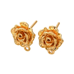 Настоящее золото 18K Серьги-гвоздики, долговечный, без никеля , реальный 18 k позолоченный, 11x9 мм, отверстие : 0.9 мм, штифты : 1 мм