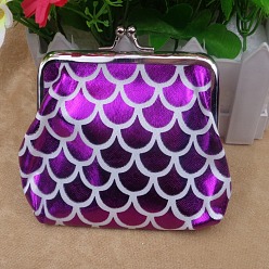 Фиолетовый Трапециевидная сумка для куклы из пвх, с металлической оправой для сумочки платинового цвета и блестящей пудрой, принадлежности для американских кукол, весы шаблон, фиолетовые, 100x120 мм