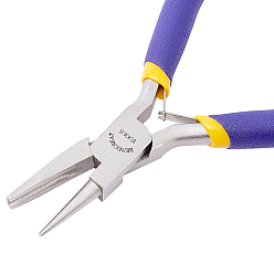 Синий 45# Круглые вогнутые плоскогубцы из углеродистой стали, синие, 125x50~77x10 мм