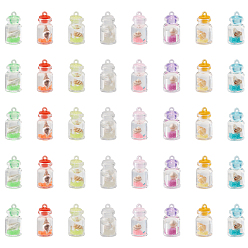 (52) Непрозрачная лаванда 40шт 8 цвета прозрачные и светящиеся пластиковые подвески, светится в темноте, дрифт-бутылка с раковиной внутри, разноцветные, 15x29 мм, отверстие : 1.8 мм, 5 шт / цвет