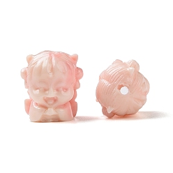 Pink Opaque Epoxy Resin Beads, Baby, Pink, 14.5x13x11mm, Hole: 1.4mm