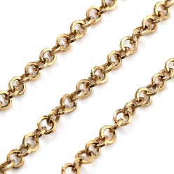 Золотой Вакуумное покрытие pvd 304 цепи роллеты из нержавеющей стали, пайки, с катушкой, золотые, ссылка: 3.5x0.7 mm