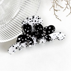 Черный Заколки для волос из ацетата целлюлозы и железных когтей, стиль со стразами для женщин и девочек, бабочка, чёрные, 80 мм