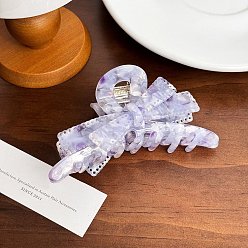 Лиловый Заколки для волос из ацетата целлюлозы и железных когтей, аксессуары для волос для женщин и девочек, бантом, сирень, 107 мм