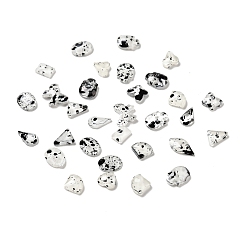 Clear Spot Pattern Resin Cabochons, Nail Art Decoration Accessories, Mixed Shapes, Clear, 5.5~10x4~8.5x1.5~2mm