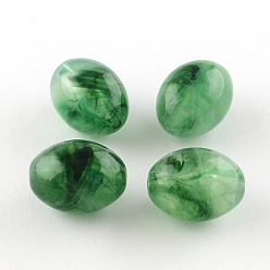 Medium Sea Green Oval Imitation Gemstone Acrylic Beads, Medium Sea Green, 20x15mm, Hole: 2mm, about 170pcs/500g